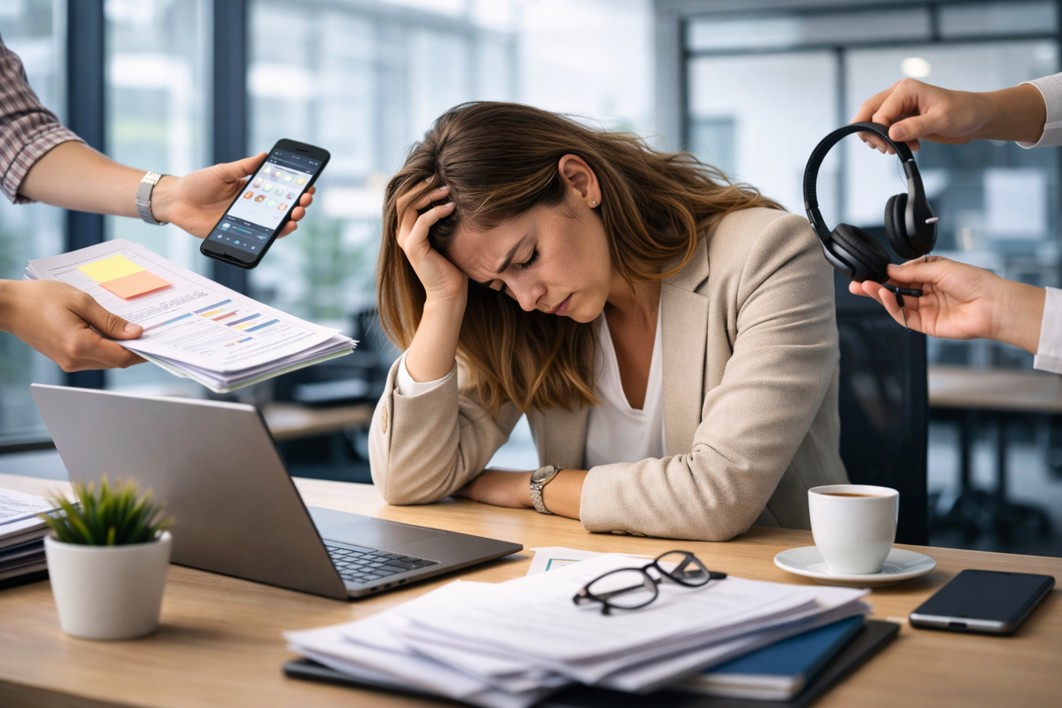 épuisement professionnel au travail lié à une surcharge et à des sollicitations multiples